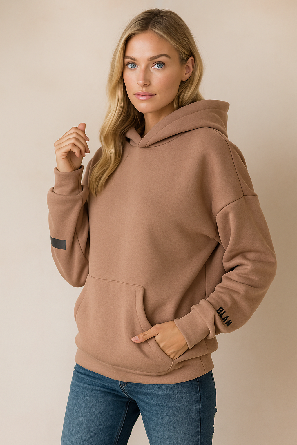 Dames Fleece Hoodie Met Leuke Tekst Print