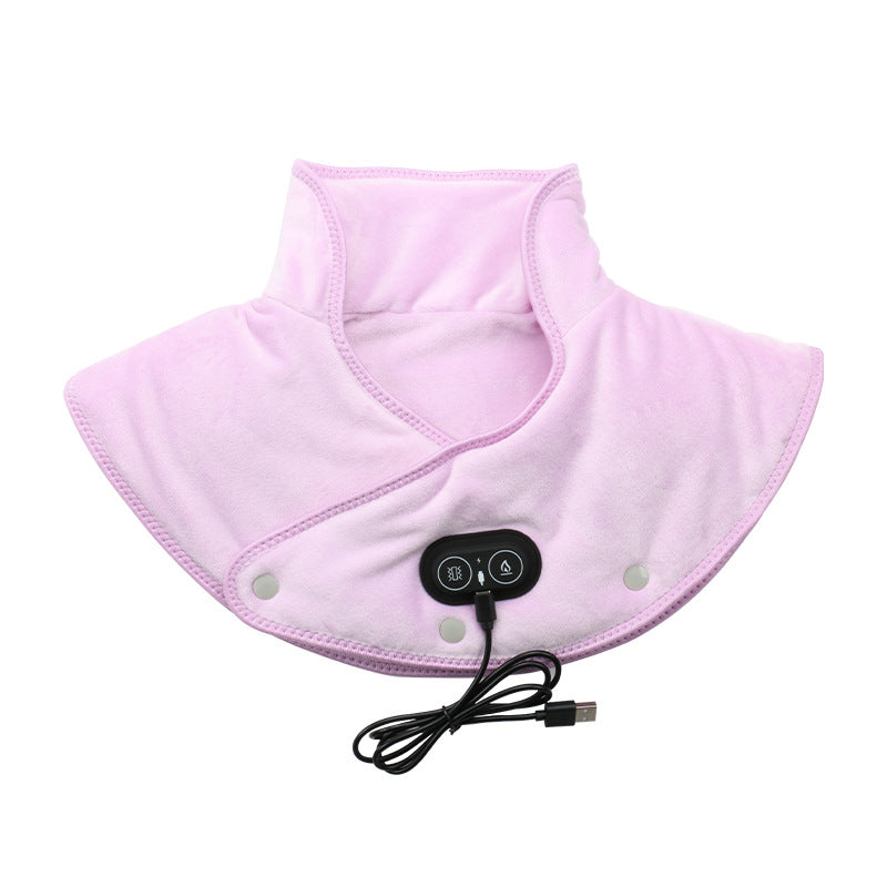 Verwarmingskussen voor Nek en Schouders met Trilmassage USB Oplaadbaar Grijs Roze Geel 3 Warmtestanden