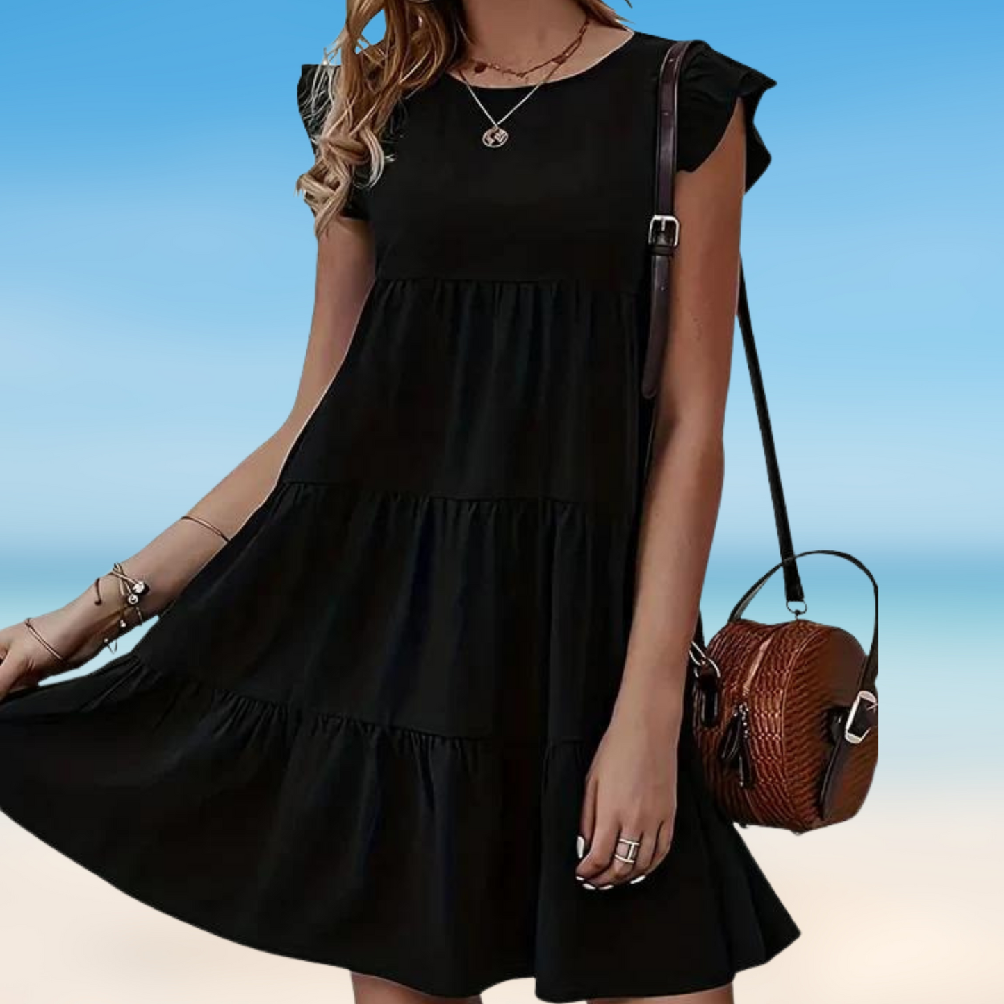 Korte Jurk voor Vrouw met Volants Elegante Mini Jurk