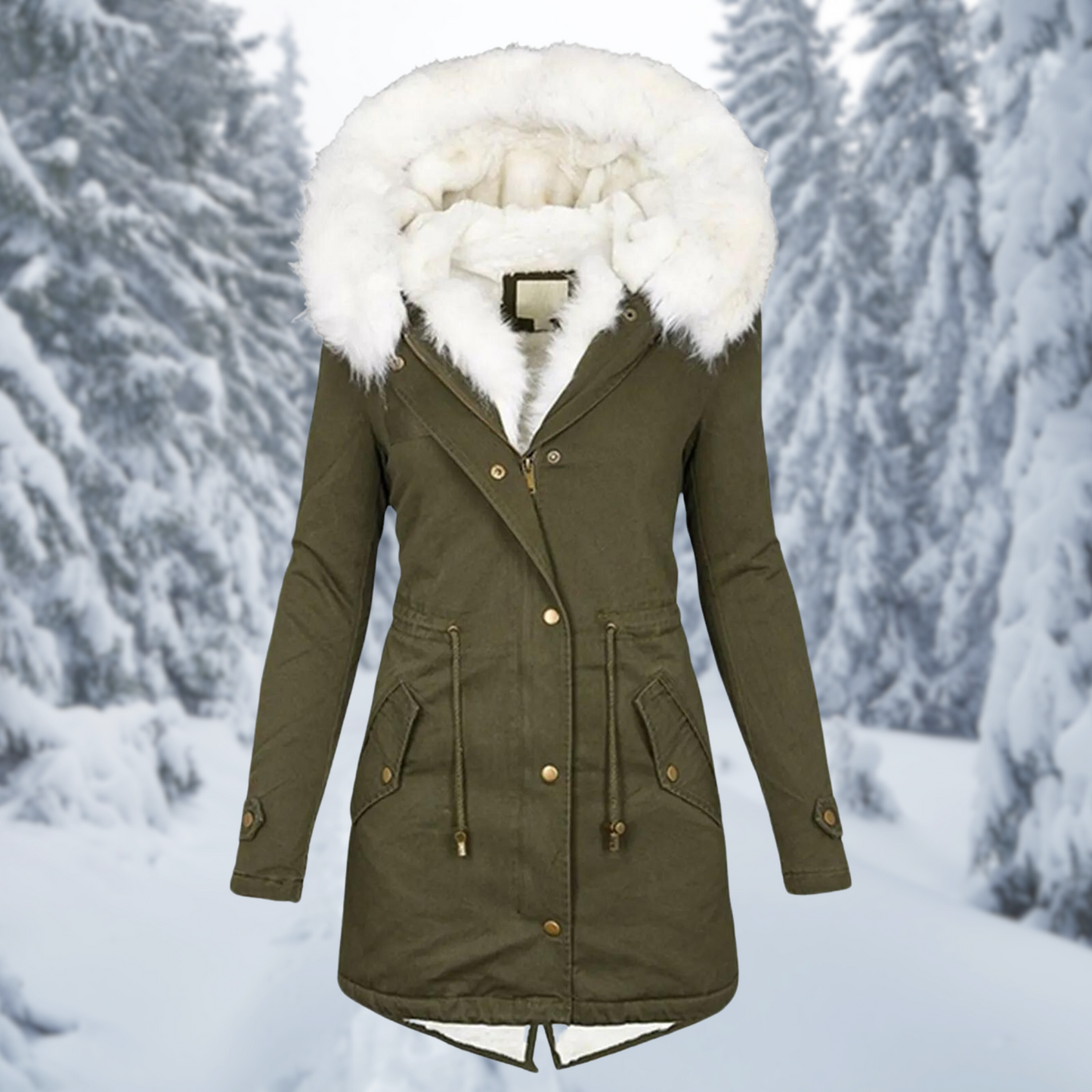 Dames Winterjas Warme Medium Lange Jas