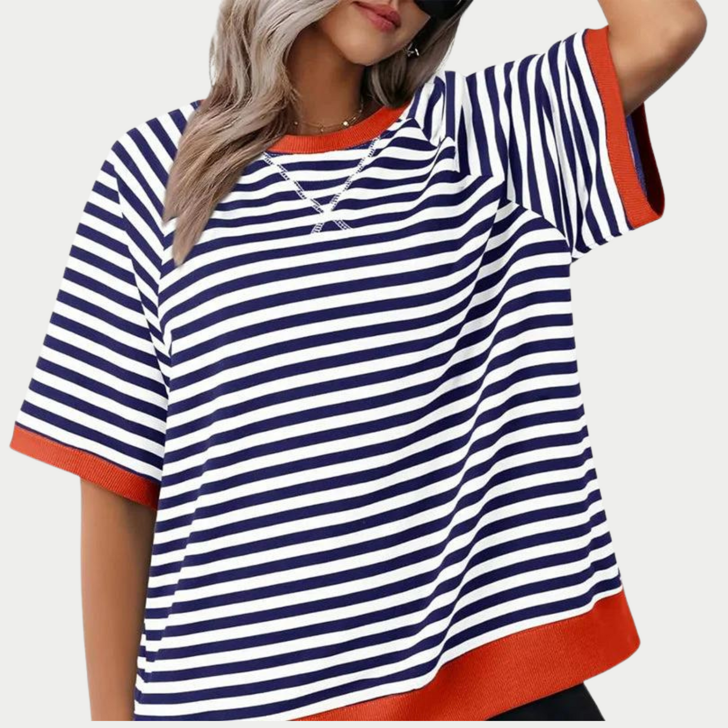Vrouw T-shirt Streep Katoen Casual Mode