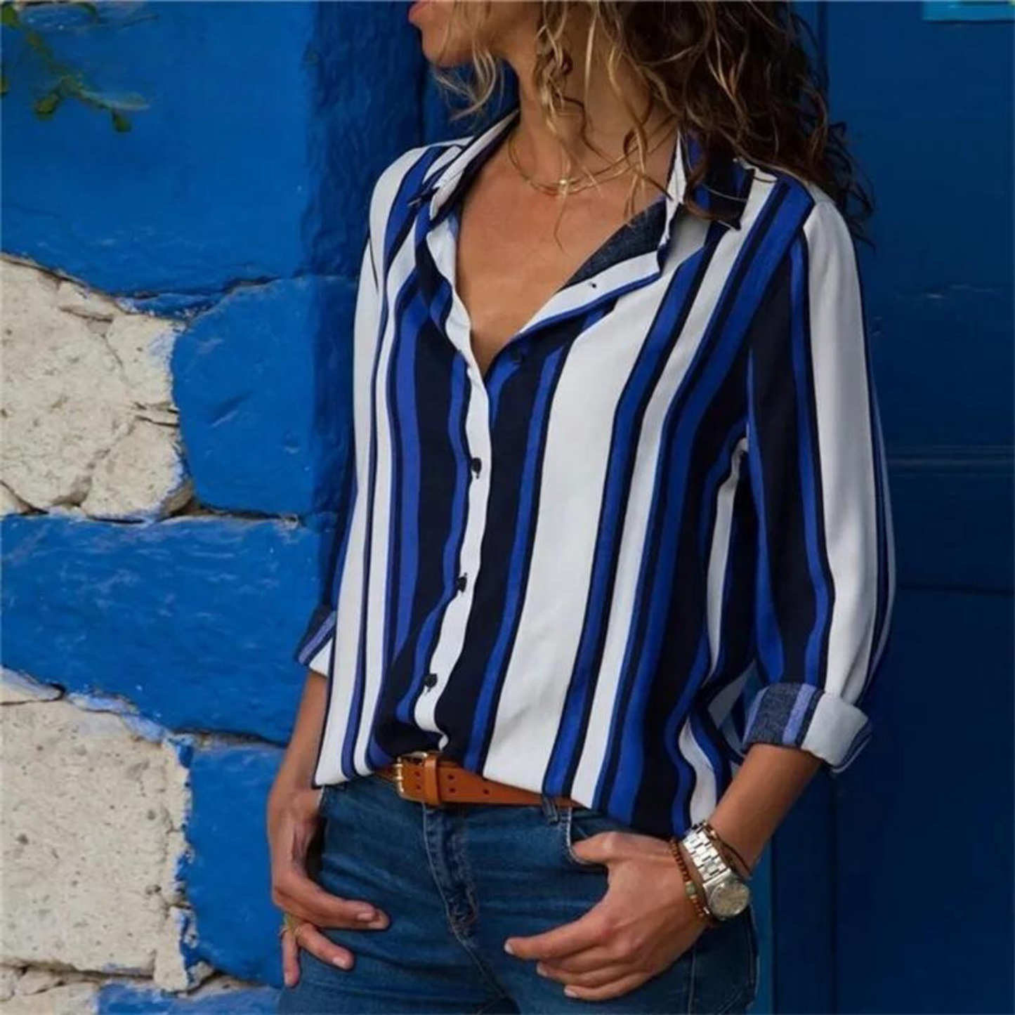 Vrouwelijke Gestreepte Blouse Estelle Casual Stijl