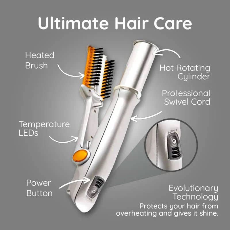 2-in-1 Roterende Haarstyler Borstel voor Volume en Glans – Professioneel Stylen Thuis