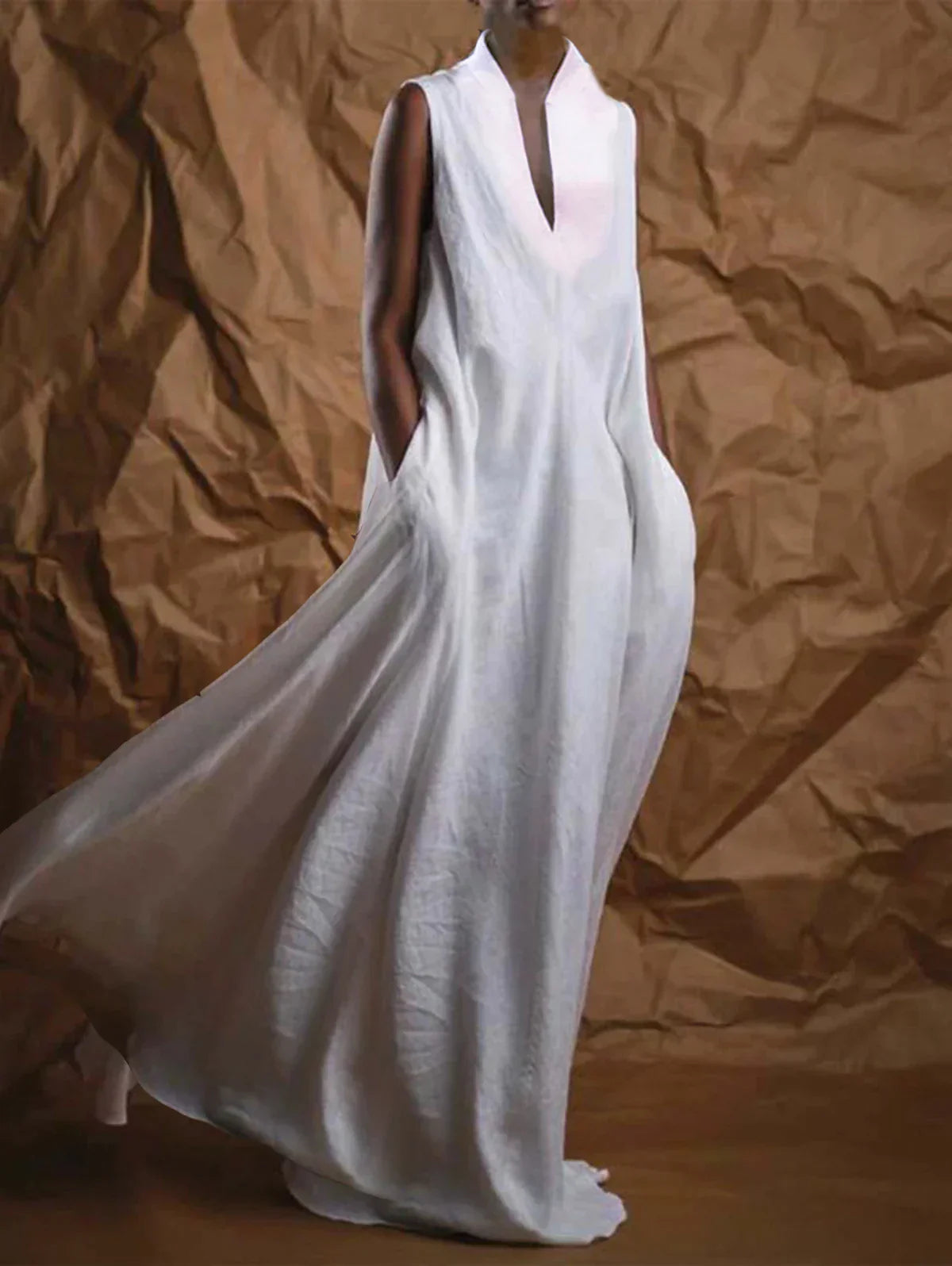 Vrouwelijke Maxi Jurk Lang en Elegante Zomerjurk
