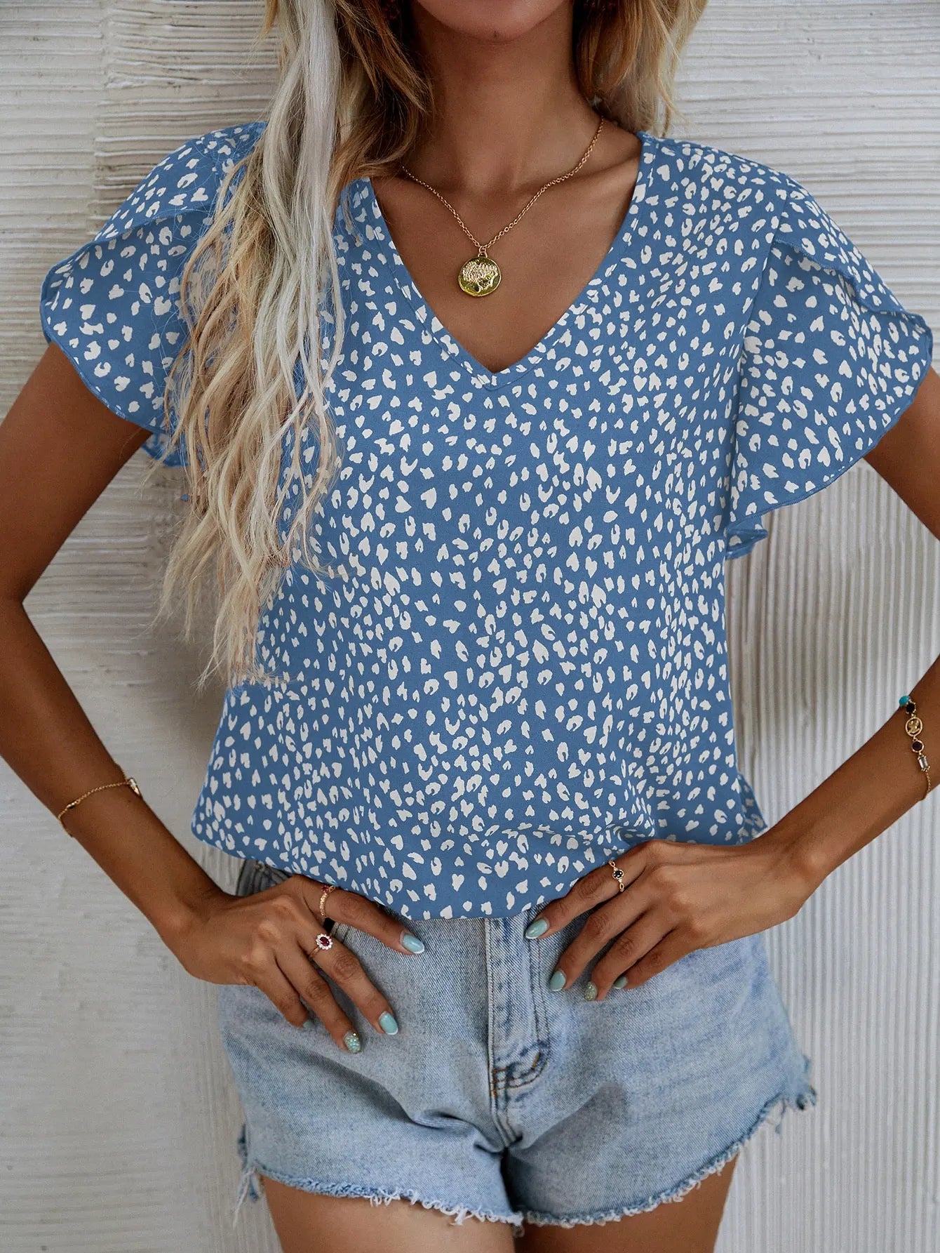 Vrouw Blouse Kort Mouw Zomerjurk Slim Fit