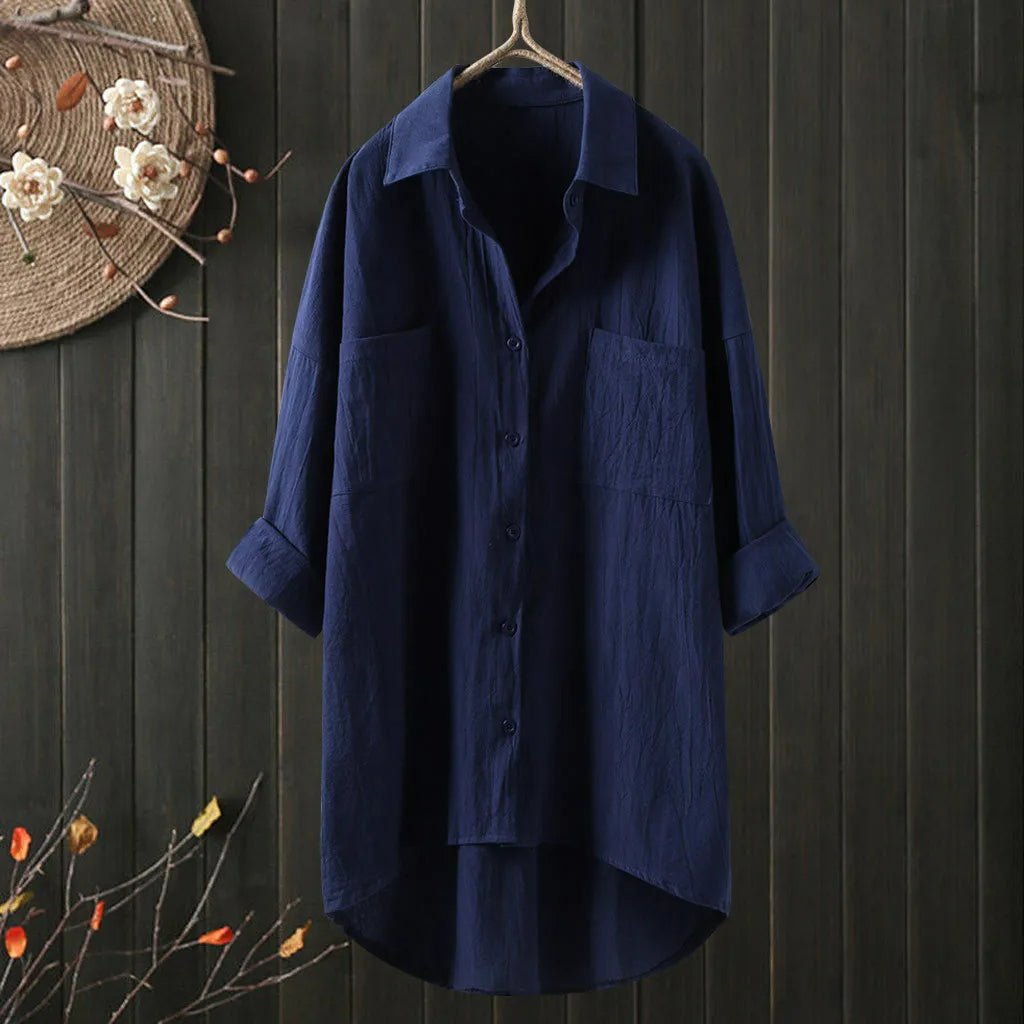 Luxe Oversized Blouse Lange Mouwen Vrouwelijk Design