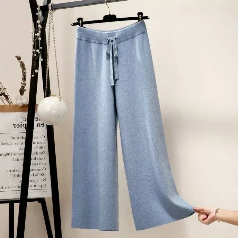 Dames Oversized Broek Zwart Gebreide Jogbroek