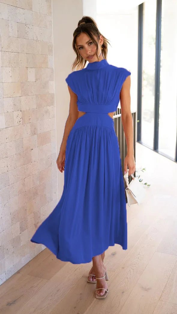 Vrouwen Zomerjurk Geplooide Maxi Jurk Lange Jurk Zomer