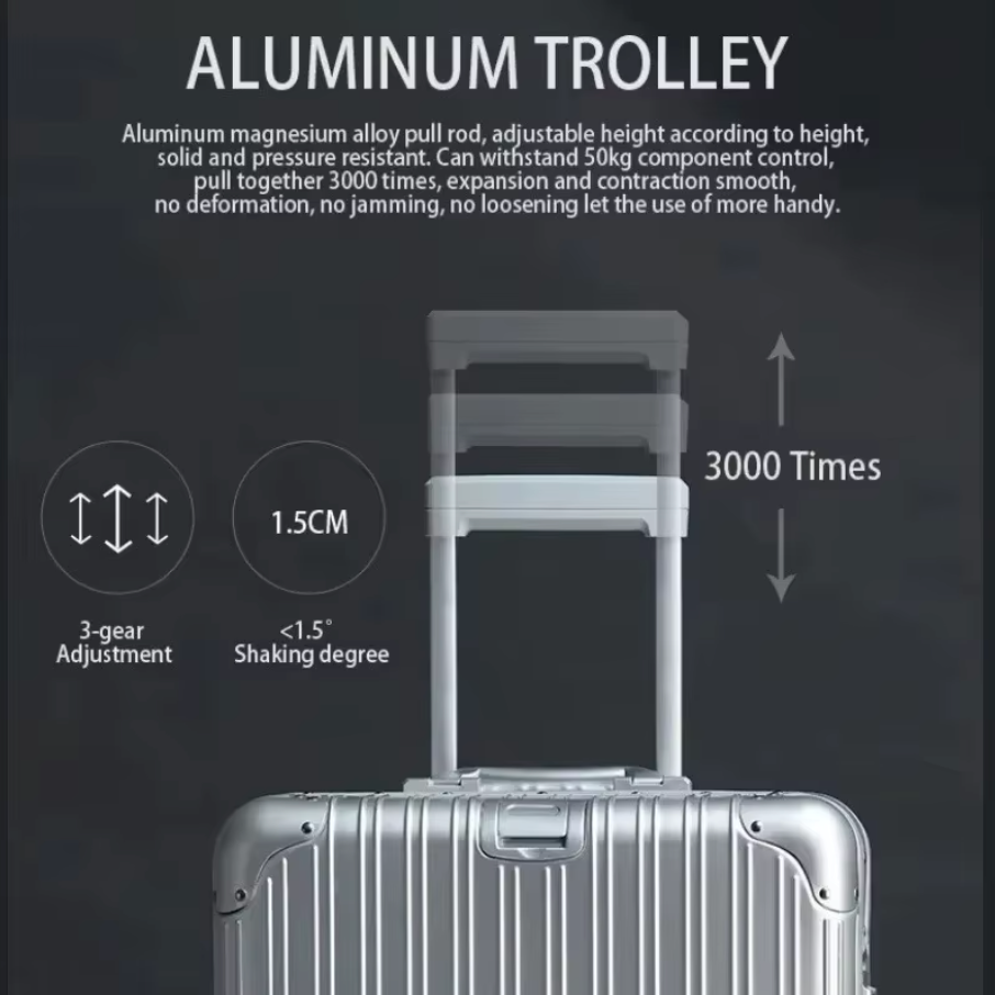 Aluminium Magnesium Koffer Zakelijk TSA Slot 360° Wielen Berlin