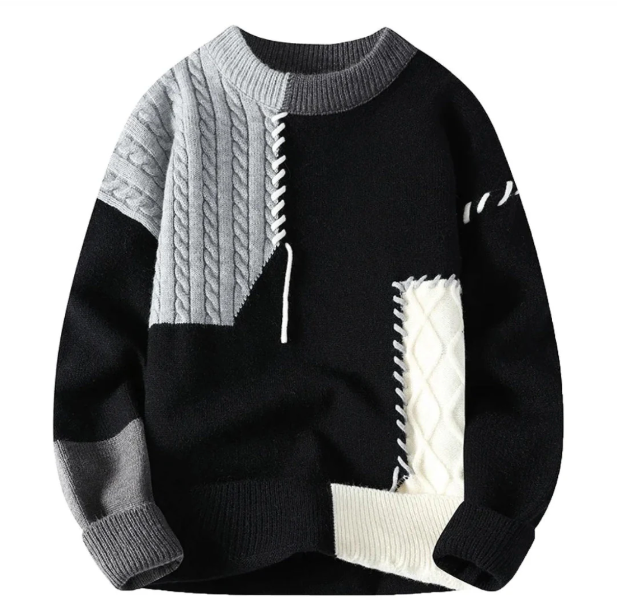 Dames Pullover Patchwork Stijl Comfortabele Pasvorm