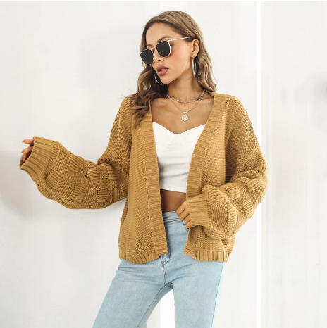 Vrouwelijke Vest met Lange Mouwen Warm en Stijlvol