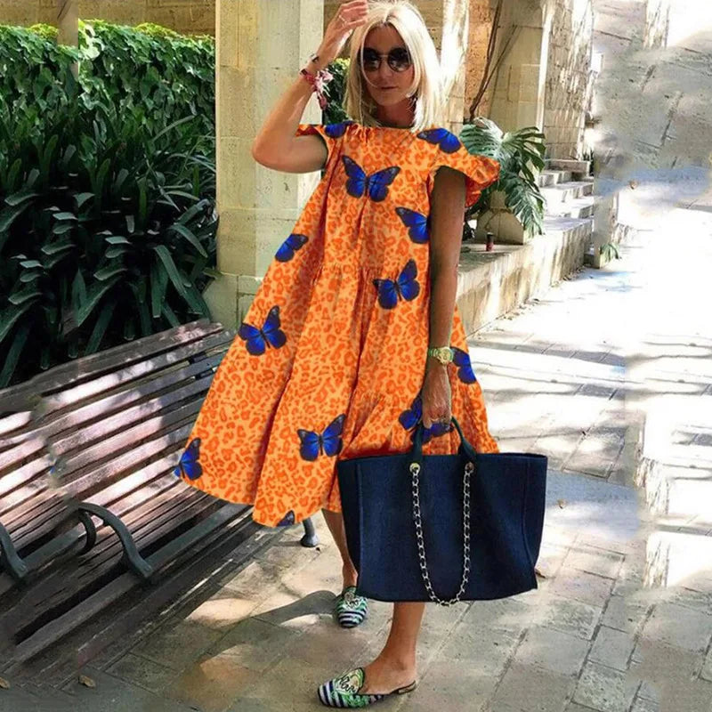Vrouwen Zomerjurk Losse Vintage Stijl Jurk