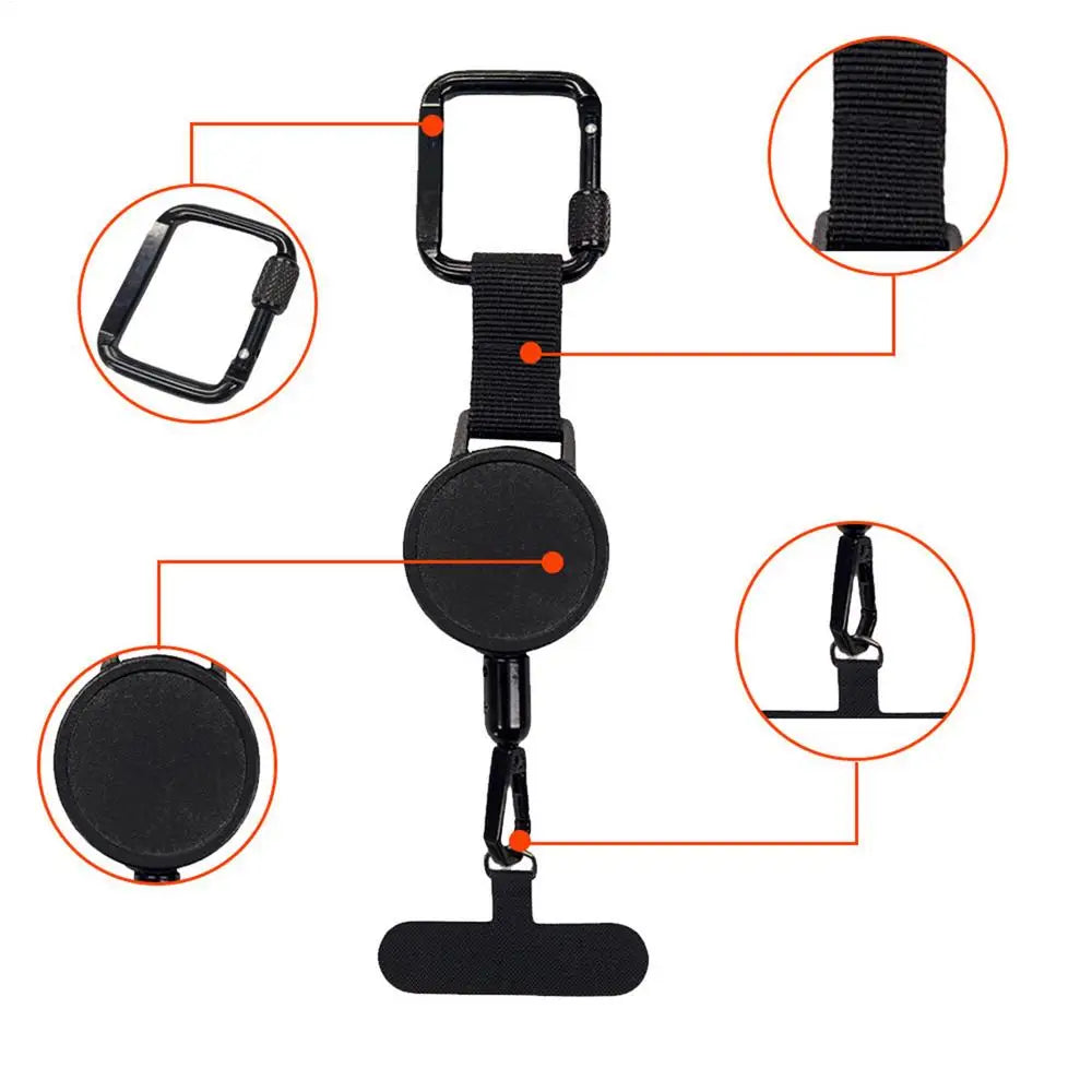 Intrekbare Telefoonhouder met Diefstalbeveiliging en Riemclip voor Actieve Levensstijl