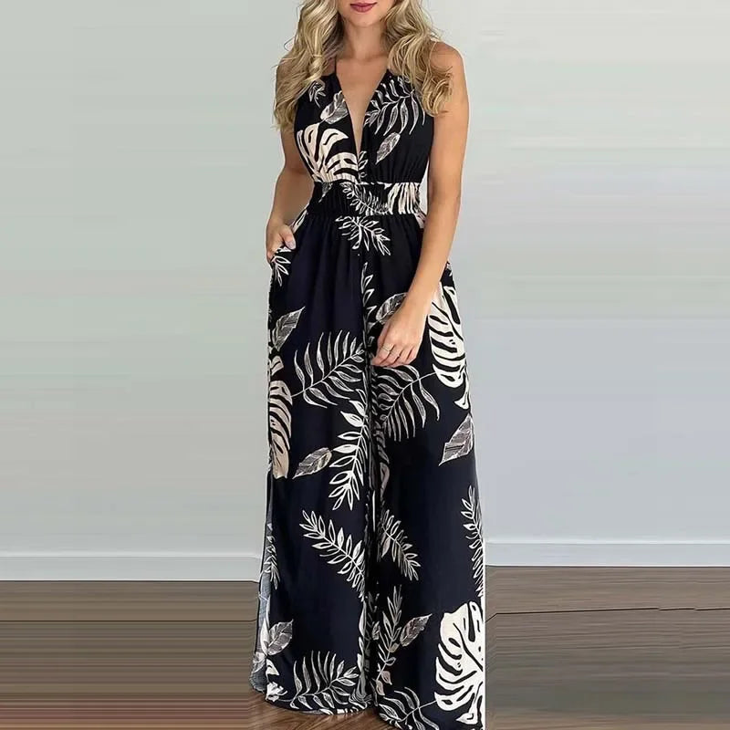 Zomer Jumpsuit Zonder Rug Elegante Jurk voor Vrouw