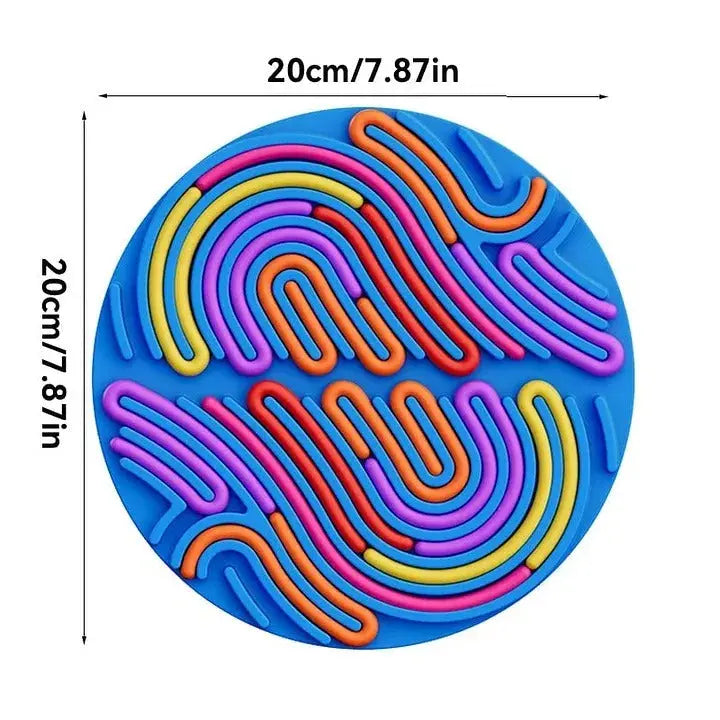 Sensorisch Siliconen Activiteitenbord 20x20cm Blauw 14 Strips Fidget Stressvermindering Fijnmotoriek Concentratie Kinderen Reizen