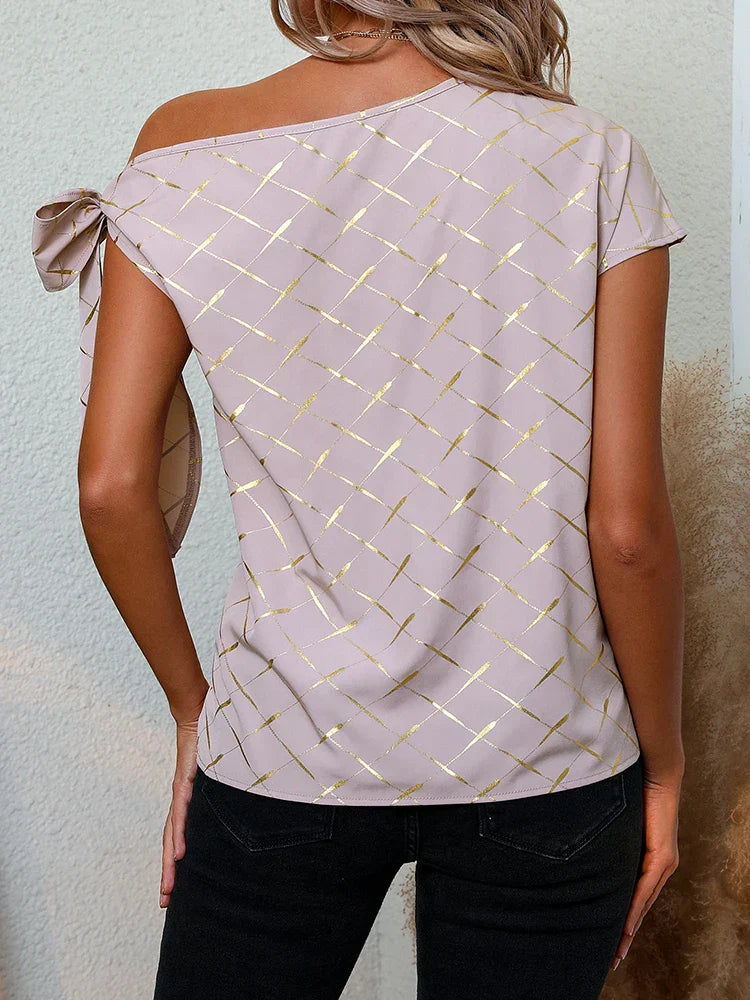 Vrouwen Blouse Stijlvol Elegante Korte Mouw