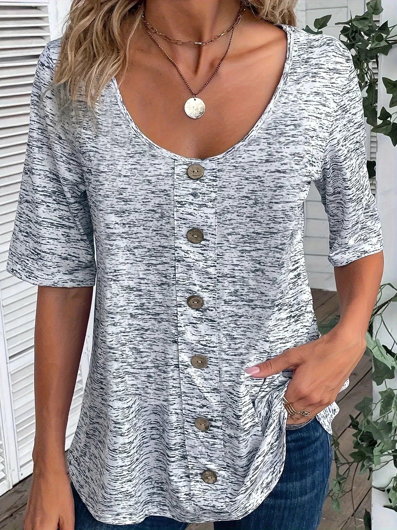 Vrouwen Shirt Katoen Ronde Hals Casual Stijl - StudioMarella