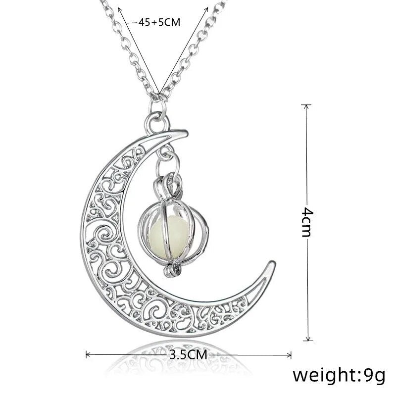 Maansteen Hanger Ketting Zilverkleurig Edelstaal Vrouwensieraad Etherische Glans Intuïtie Symbool