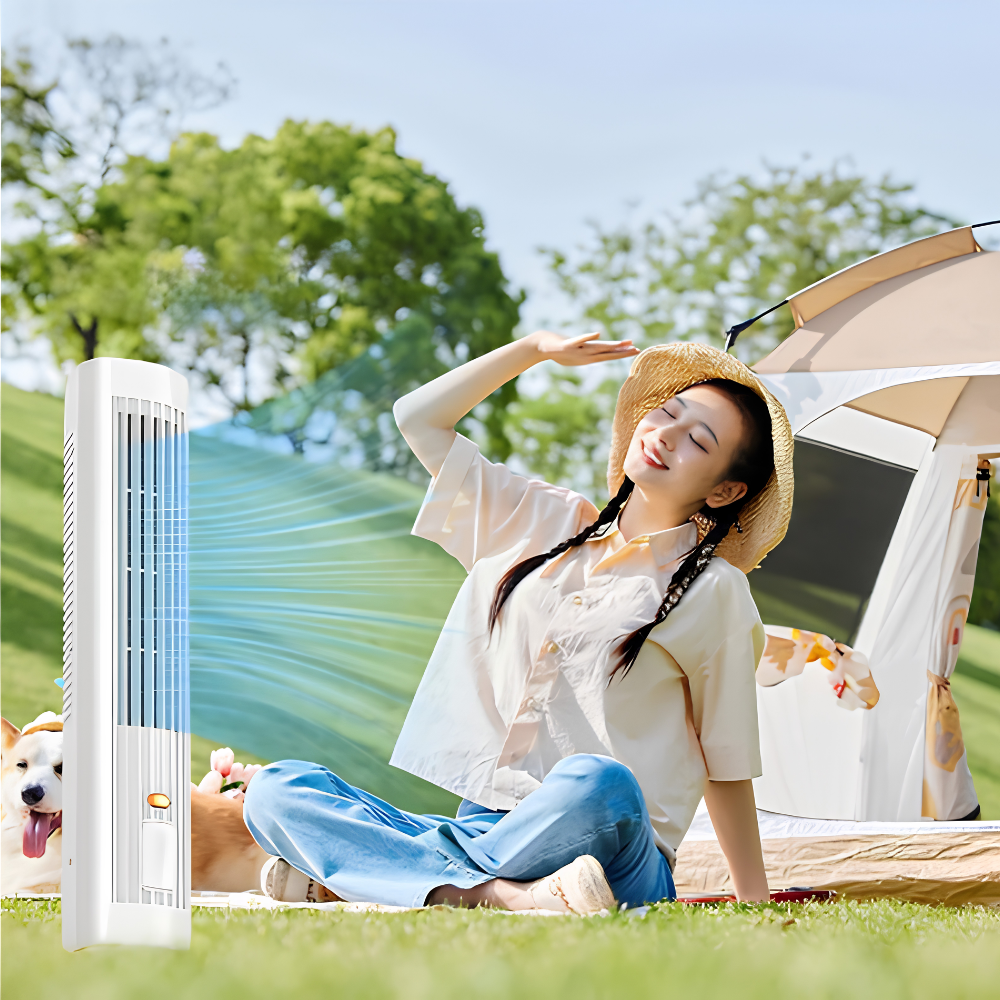 Draagbare USB-Ventilator – 5W Vermogen – Drie Snelheden – Oplaadbare Batterij – Compact Draadloos Ontwerp voor Thuis en Kantoor