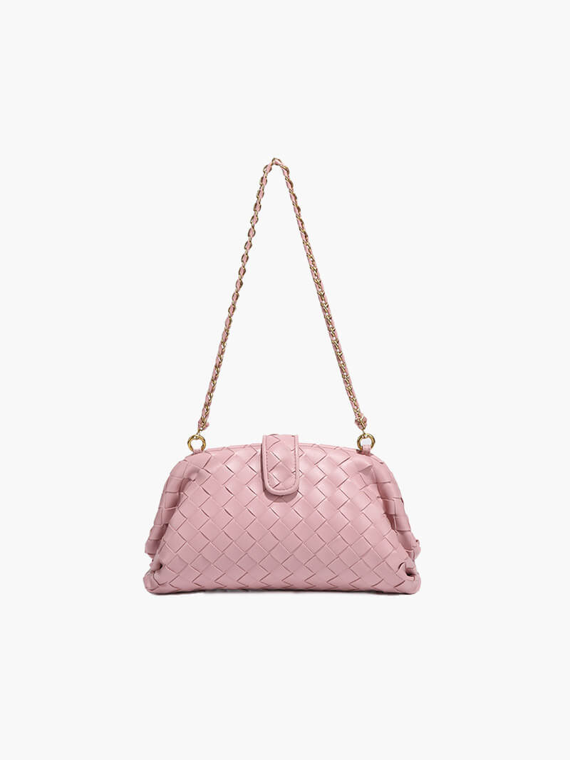 Dameshandtas Lederlook Gevlochten met Ketting riem