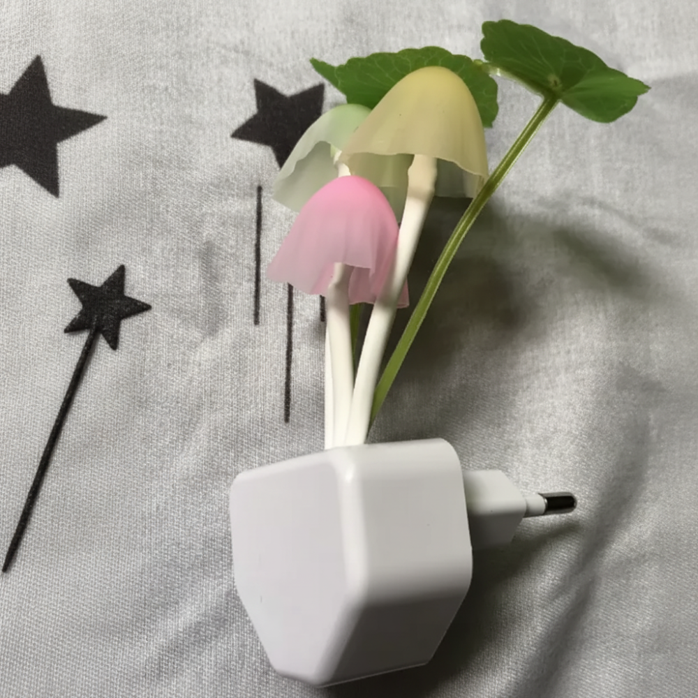 Sprookjesachtig Paddenstoel Nachtlampje met Lichtsensor en Energiezuinige LED-verlichting
