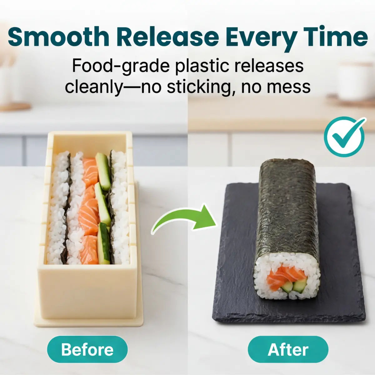 Sushi Vormset met Snijgeleiders – Perfecte Rechthoekige Maki Zonder Roltechniek
