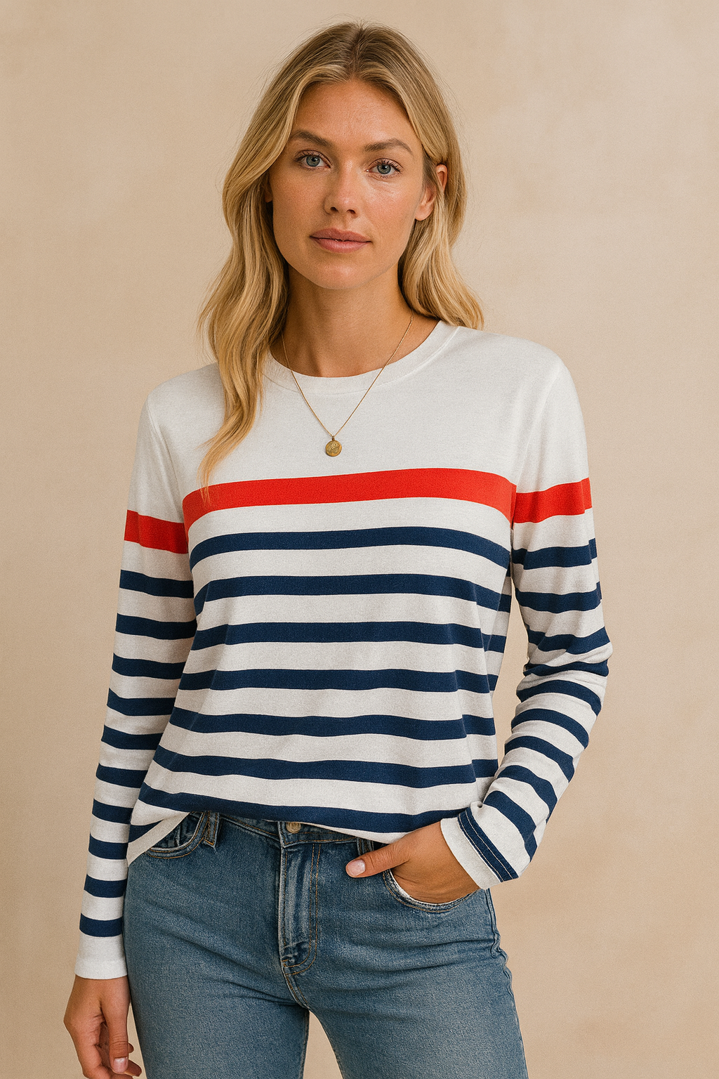 Dames Blouse Lange Mouw Gestreept Klassiek - StudioMarella
