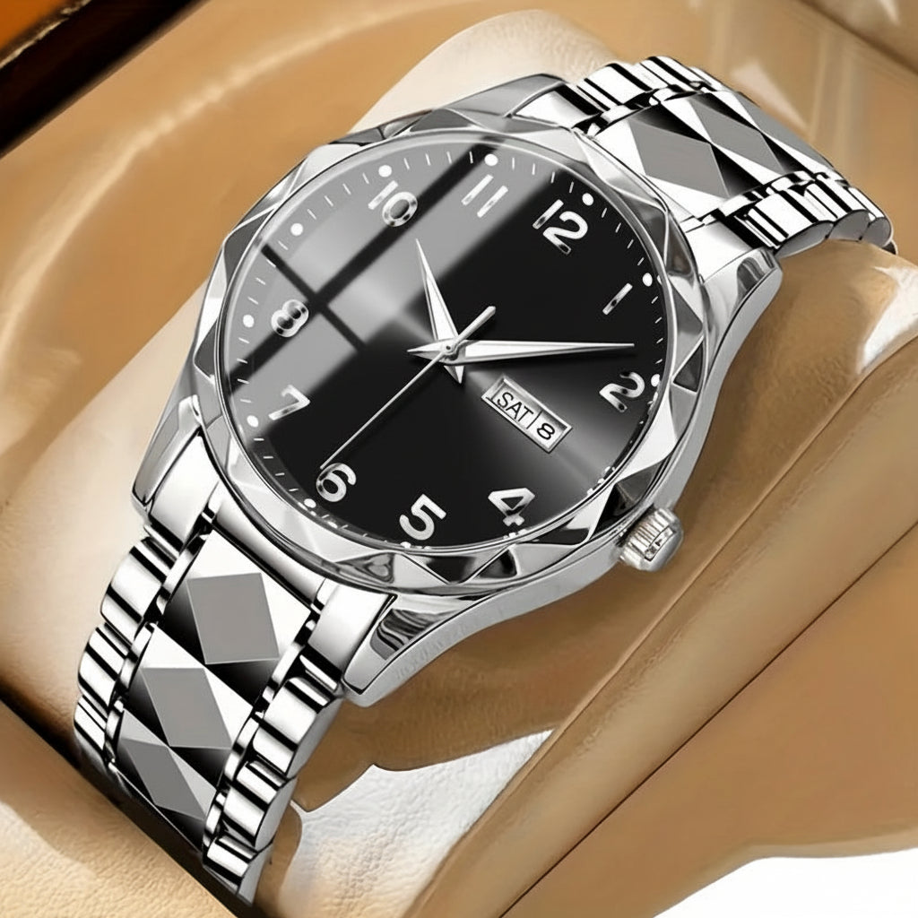 Multifunctioneel Sporthorloge Titanium Heren Chronograaf Dual Display Waterdicht Lichtgevend Outdoorhorloge