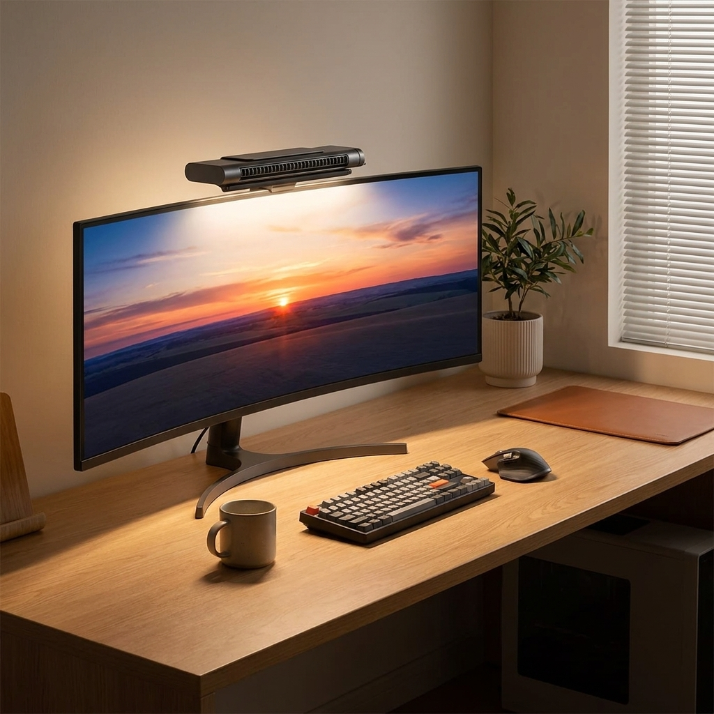 USB Ventilator Bladeloze Desktop Monitor Ventilator met Instelbare Luchtstroom 360° Draaibaar