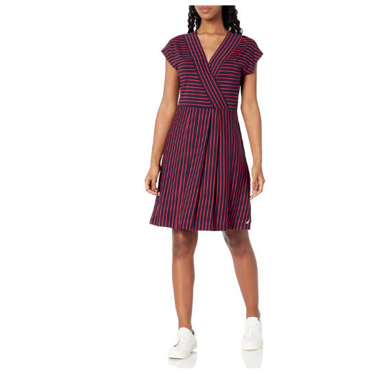 Gestreepte Jurk voor Vrouwen Zomer Wrap Design