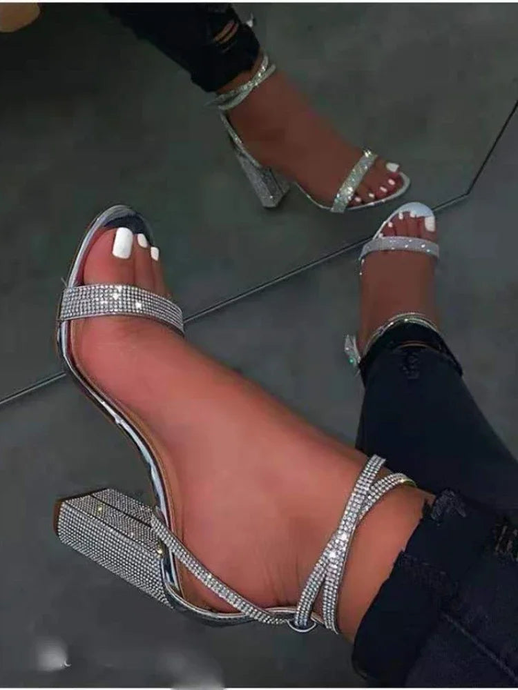 Diamant Sandalen voor Vrouwen Glanzend Luxe Design