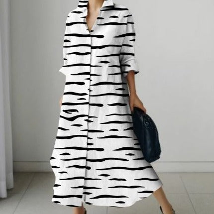 Dames Overhemdjurk Korte Mouw Zomerjurk Elegance