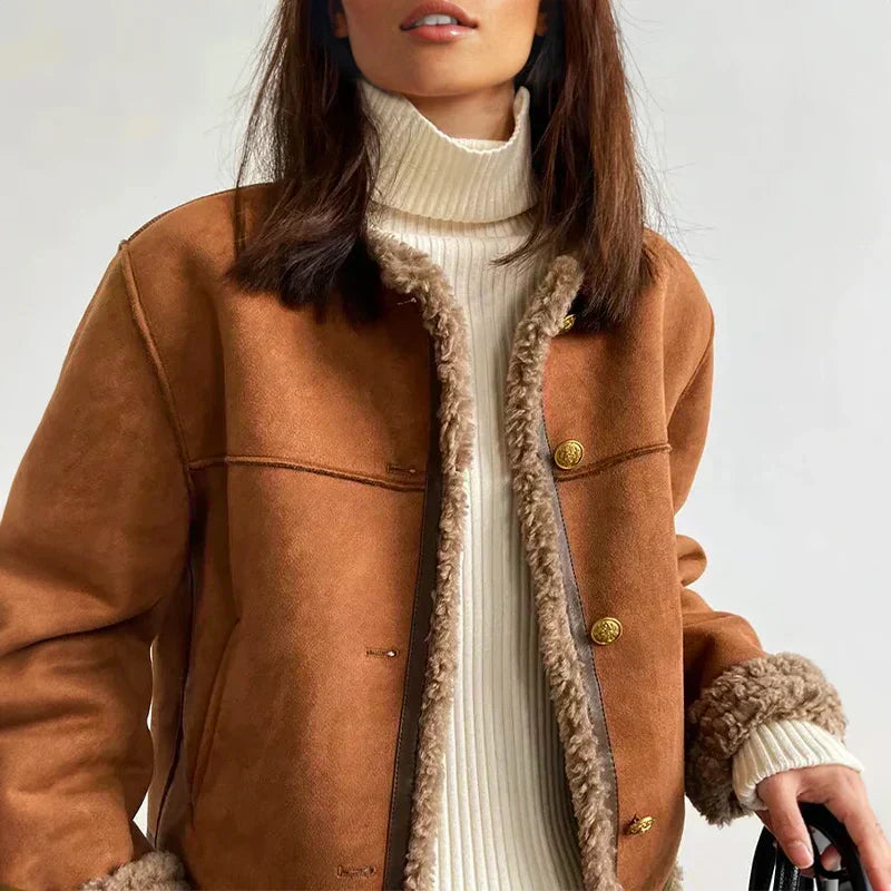 Dames Winterjas Kort Gevoerd Warme Parka