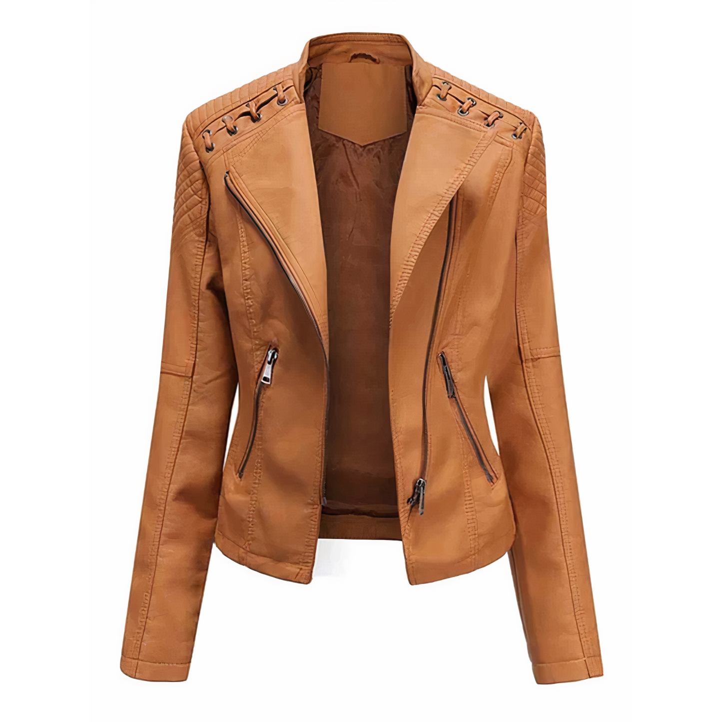 Wolff Dames Jack | Leren Damesjack met PU-Leren, Elegant en Comfortabel 4