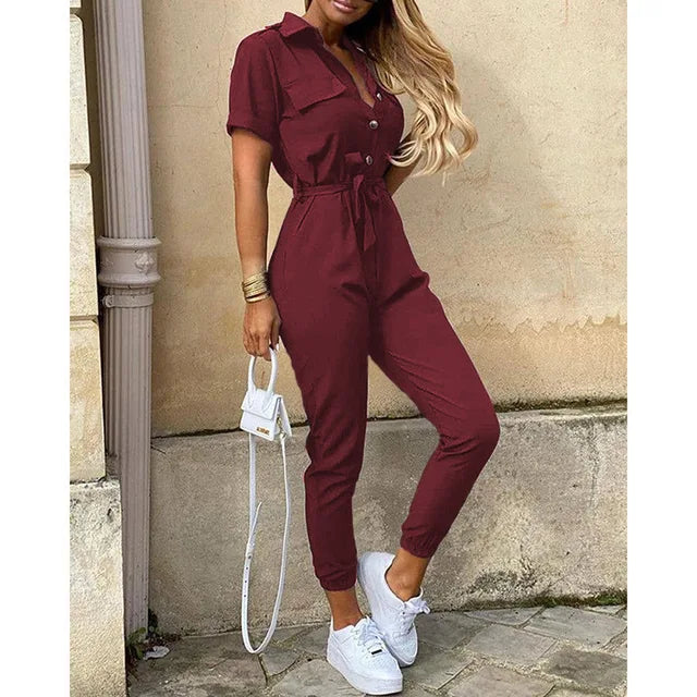 Elegante Jumpsuit met Bloemenprint Vrouwen Jurk