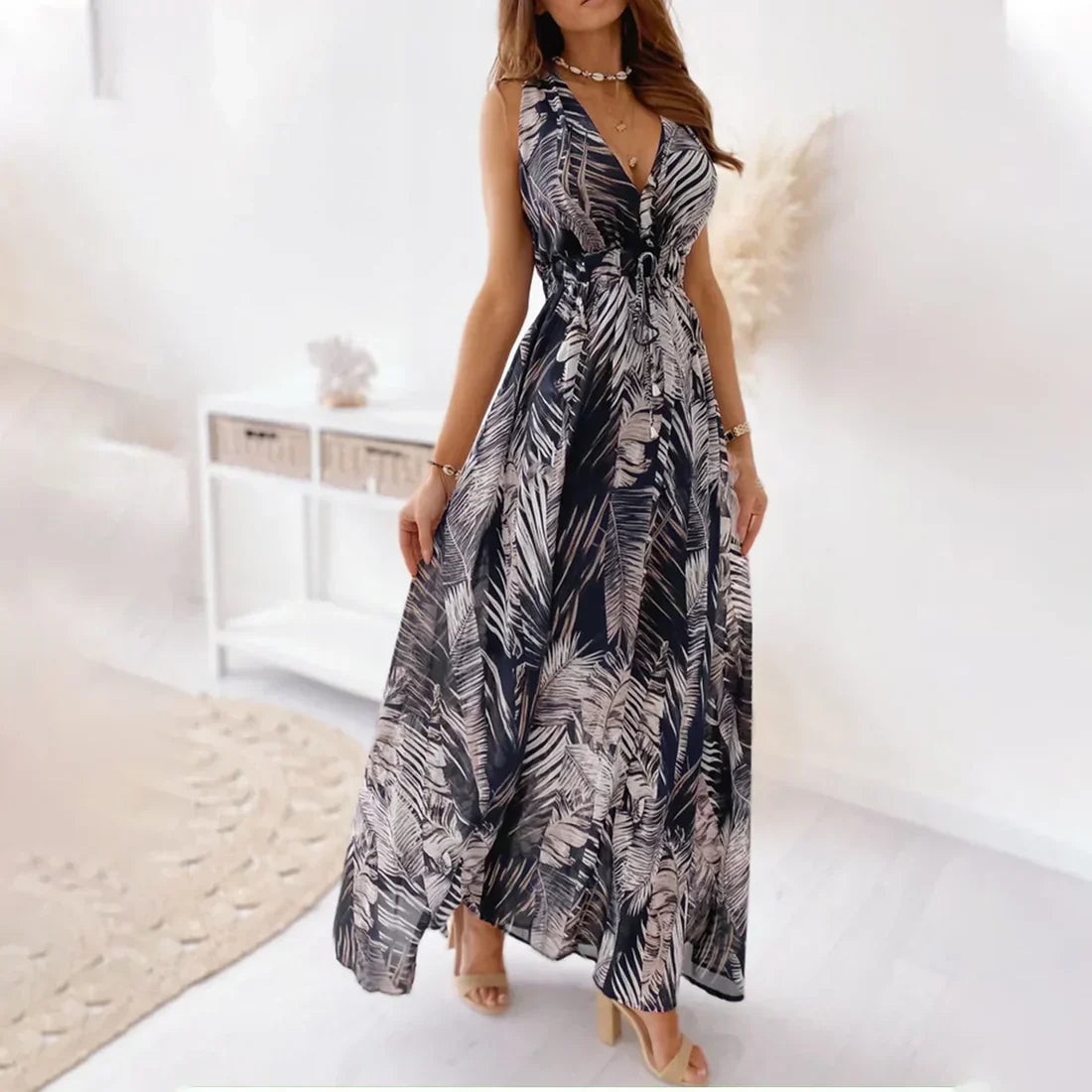 Vrouwelijke Midi Jurk Elegante Kort Model Zomerjurk