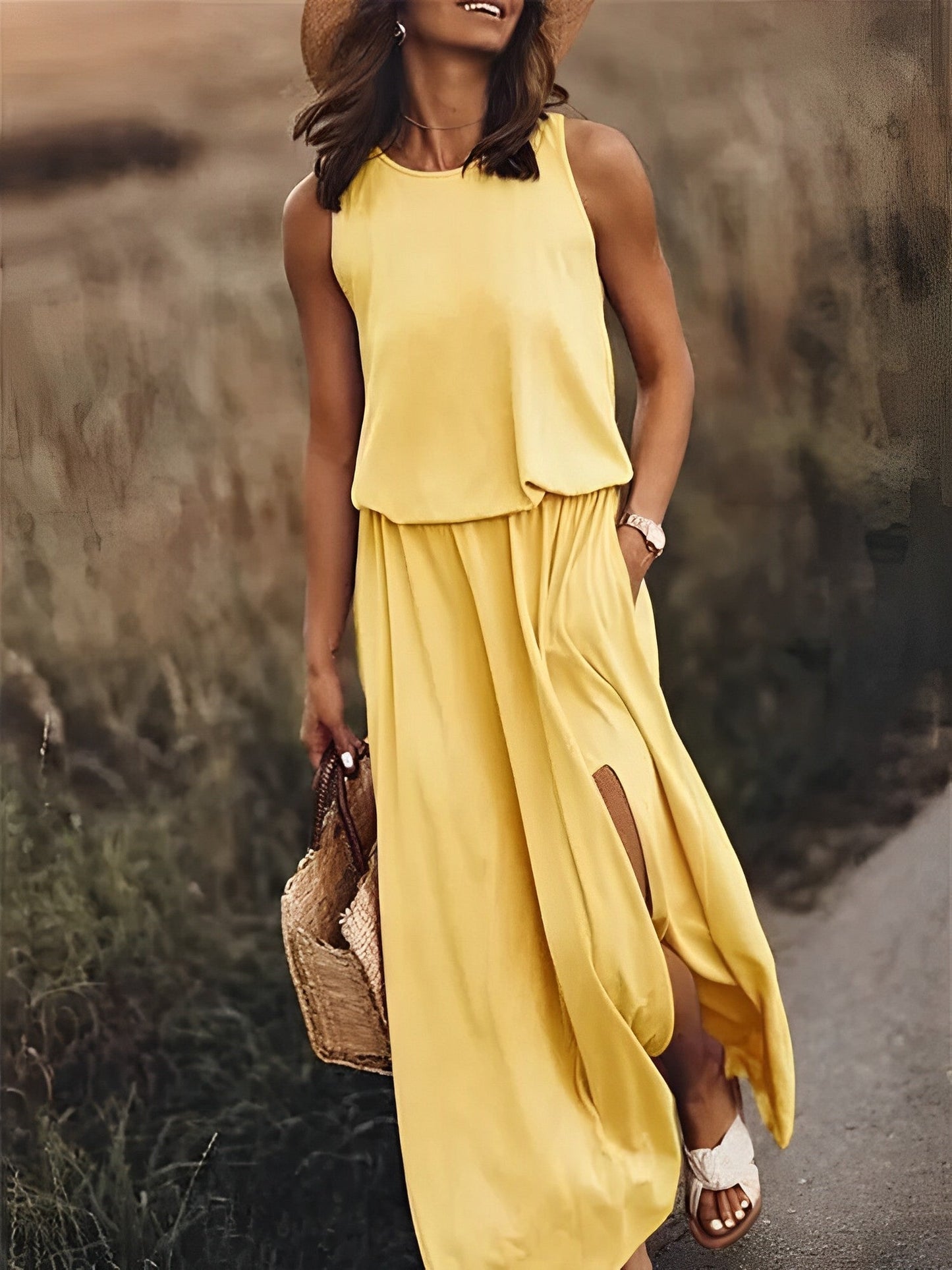 Vrouwelijke Zomerjurk Kleurrijk Elegant Model