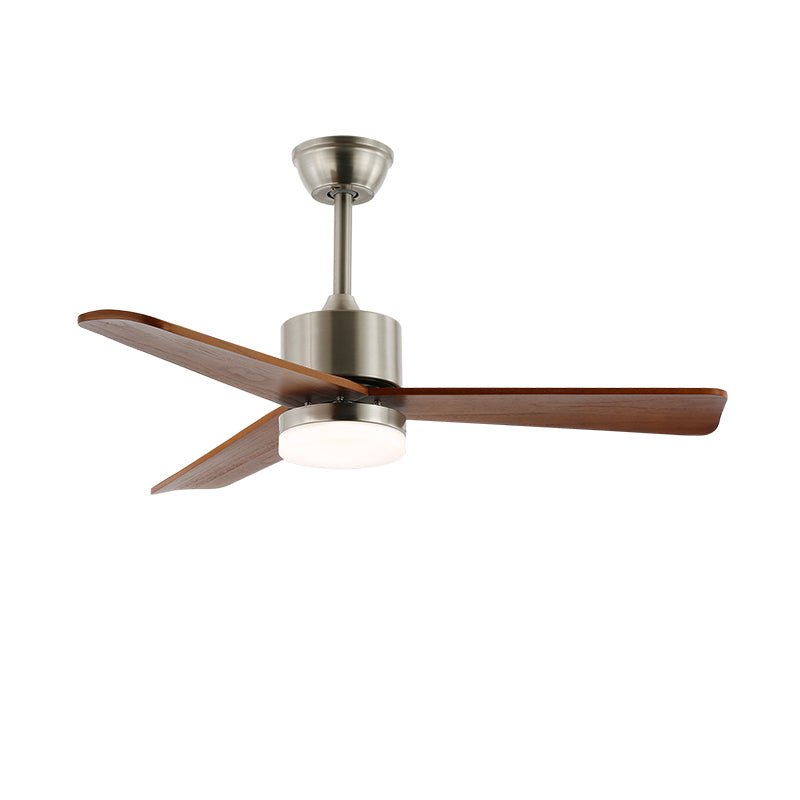 Plafondventilator met Verlichting – Minimalistische Ventilator in Zilver en Hout – 6 Snelheden – Afstandsbediening – 106/132 cm – LED 35W – Plafondverlichting met Ventilatiefunctie
