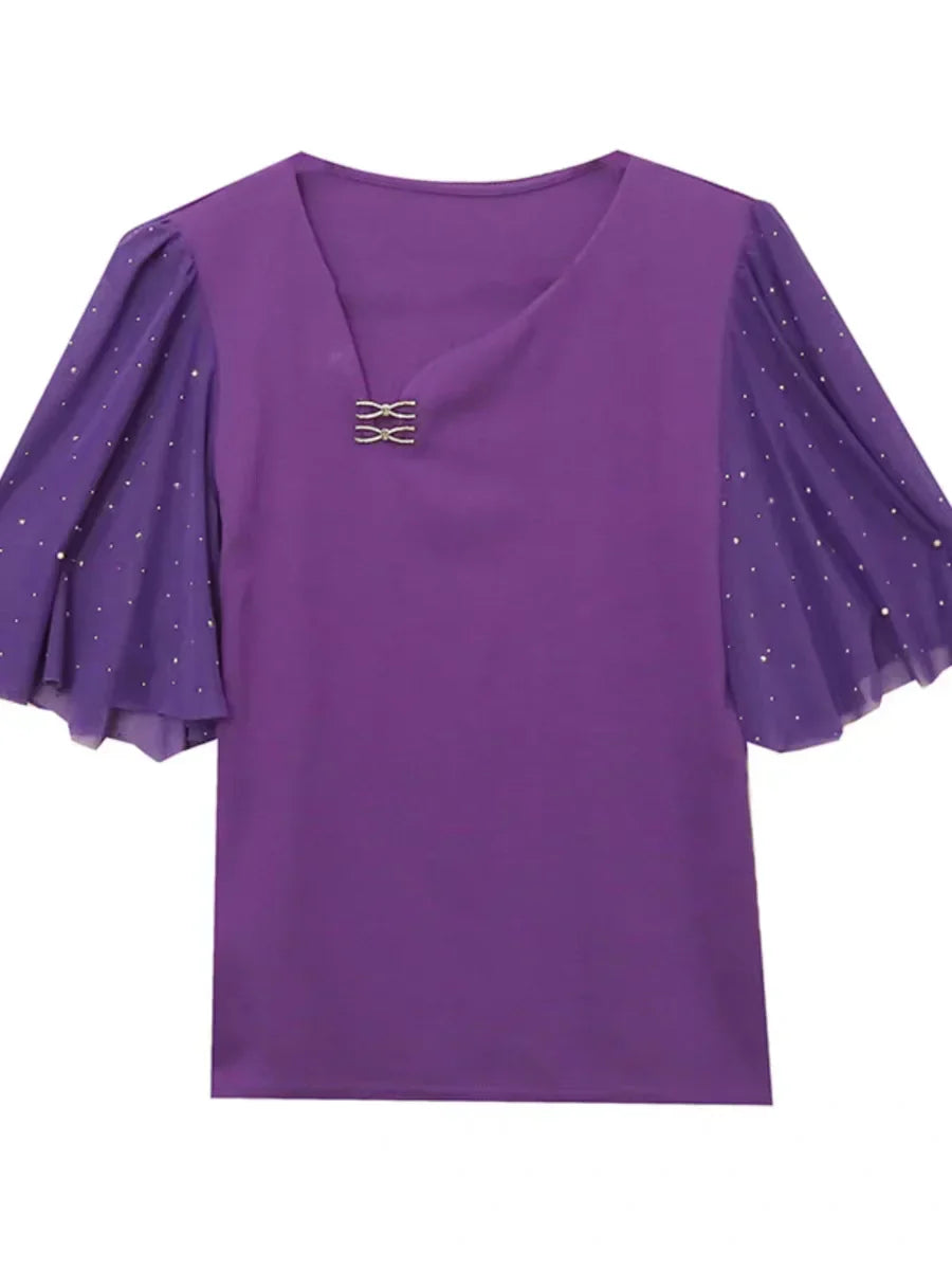 Vrouwelijke Katoenen Zomertop Met Elegant Design