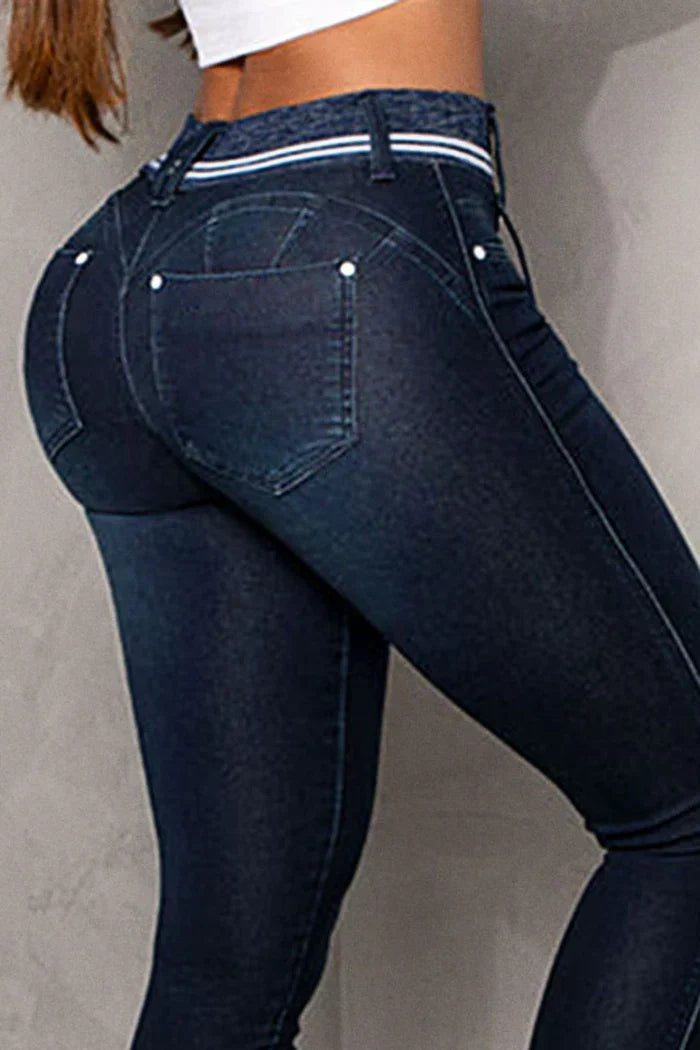Dames Broek Met Trekkoord en Dubbele Knoopsluiting