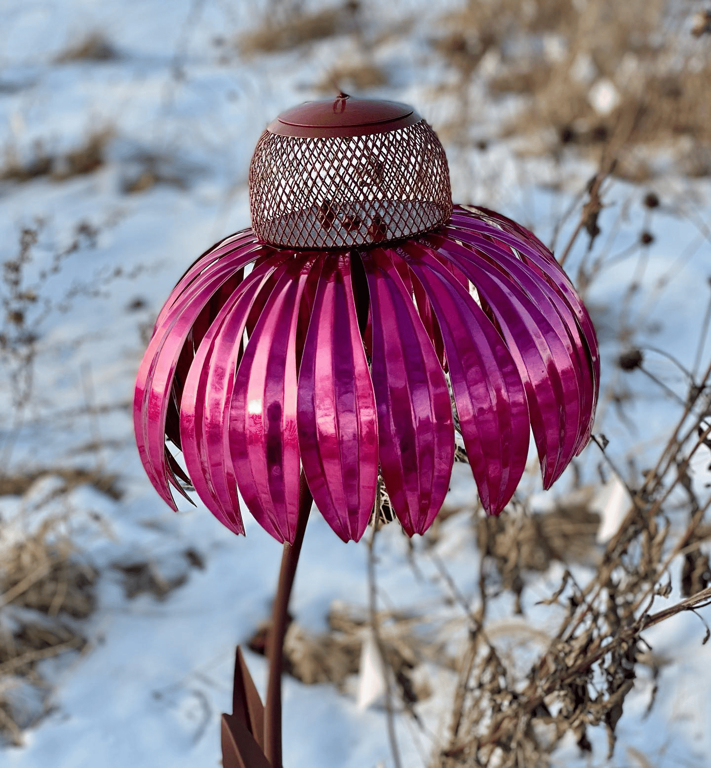 Decoratieve Vogelvoeder voor de Tuin – Metalen Vogelvoerhouder op Steker voor Buiten