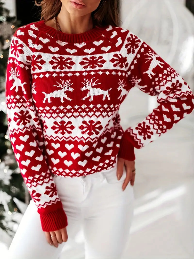 Kersttrui Rode Feestelijke Design voor Vrouw en Man