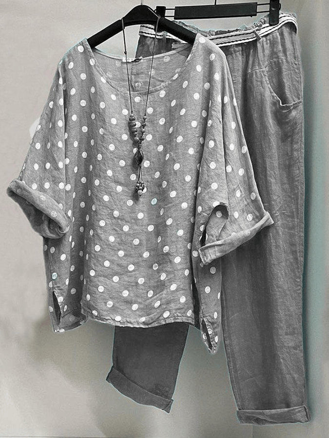 Dames Thessa Set Stippen Print Mode Collectie