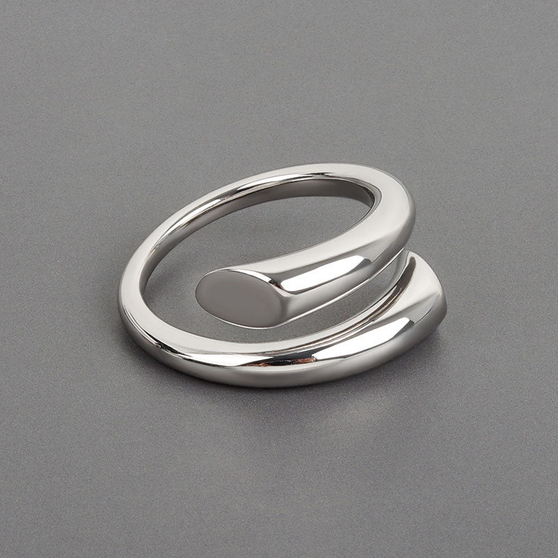Zilveren Open Ring Geometrisch Design voor Dames