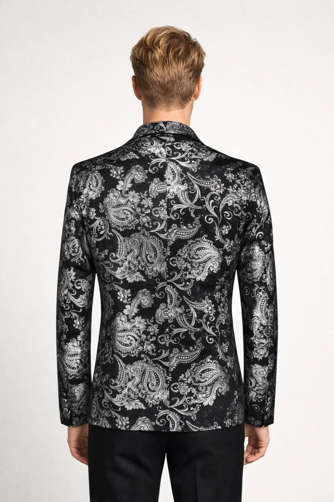 Heren Blazer Elegant met Bloemenprint en Revers