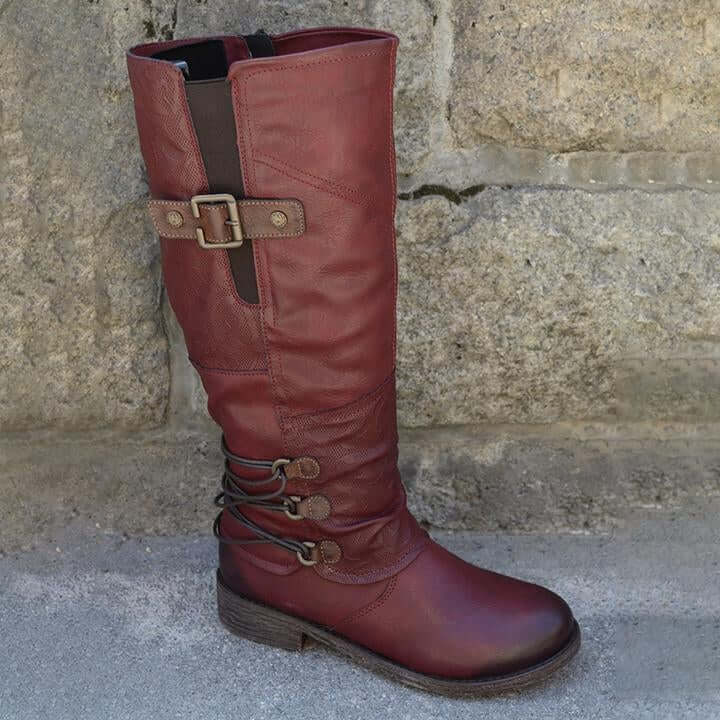 Leren Dames Ritslaarzen – Comfortabel & Warm voor Herfst en Winter