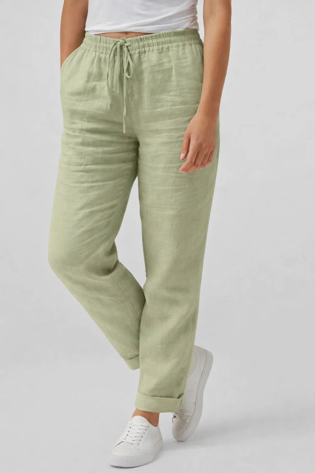 Dames Broek Luchtig Recht Model met Trekkoord Casual