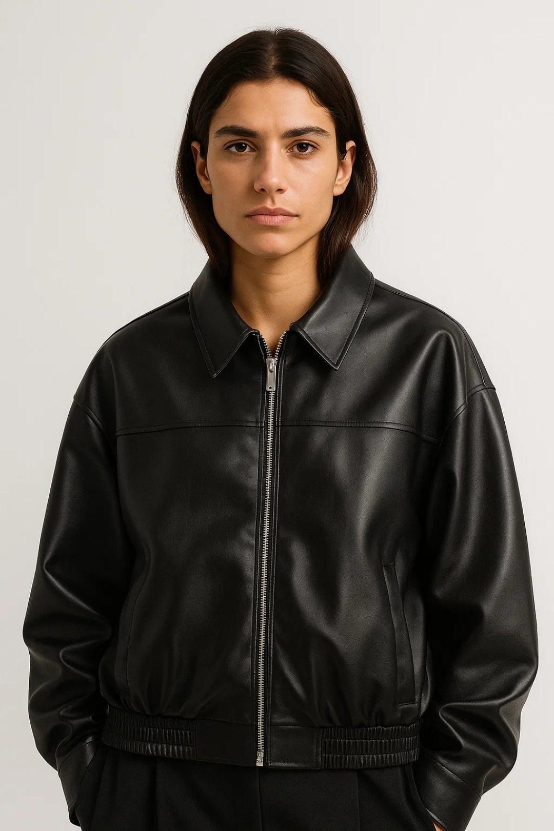 Dames Biker Jas Oversized Klassieke Stijl