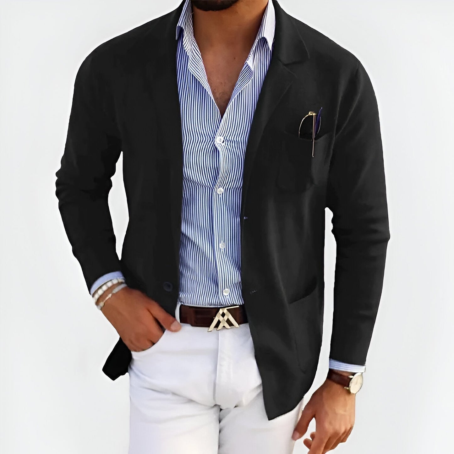 Heren Blazer Lichtgewicht Slim Fit voor Zakelijk en Casual Look