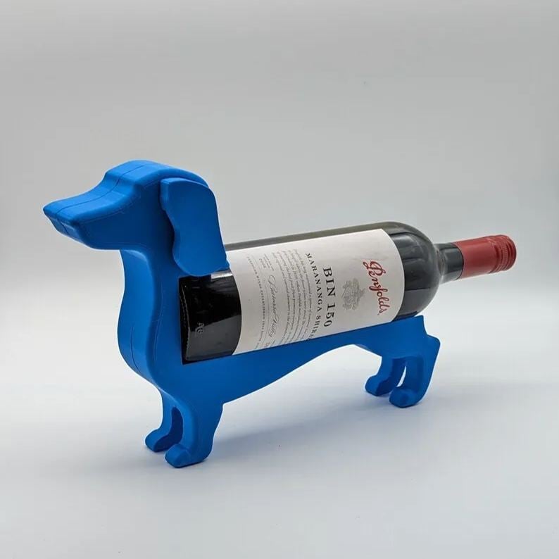 Teckel Wijnfleshouder Kunsthars Zwart Grijs Violet Rood Geel Blauw Hond Decoratief Tafelornament Scandinavisch Design Premium Woonaccessoire Wijnliefhebbers Cadeau-Idee